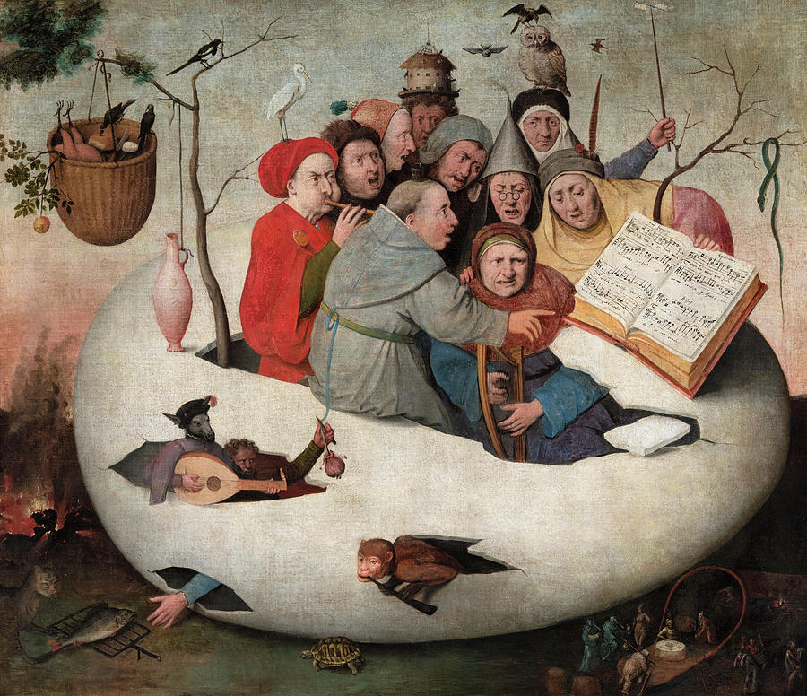 蛋里的音乐会，1561年`The Concert in the Egg, 1561 by Hieronymus Bosch