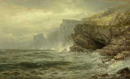 岩石海岸`Rock Bound Coast (1885) by William Trost Richards