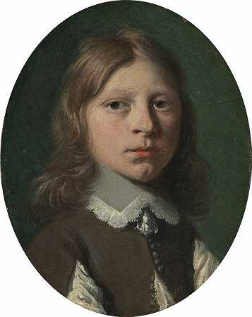 一个小男孩的头`Head of a Young Boy (c. 1650) by Jan de Bray