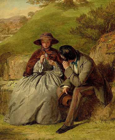 《恋人》，1855年`The Lovers, 1855 by William Powell Frith