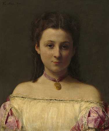 菲茨·詹姆斯小姐`Mademoiselle de Fitz~James (1867) by Henri Fantin-Latour