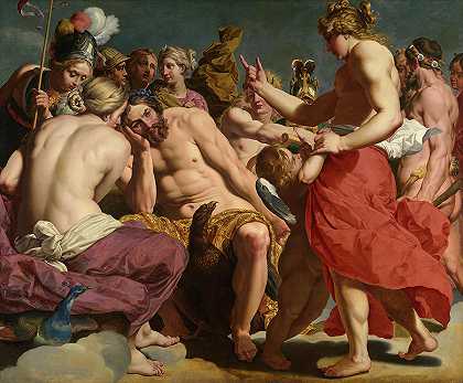 1612-1613年，维纳斯斥责木星`Jupiter Rebuked by Venus, 1612-1613 by Abraham Janssens