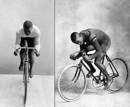 美国职业自行车手泰勒少校`Major Taylor, American professional Cyclist by George Van Norman