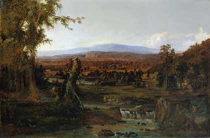 牧羊人的风景`Landscape with Shepherd (1852) by Robert S. Duncanson