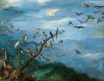 鸟合唱团`Bird Choir by Jan Brueghel the Elder