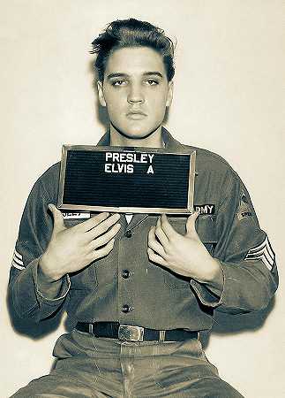 埃尔维斯·普雷斯利军队照片，1960年`Elvis Presley Army Mug Shot, 1960 by American History