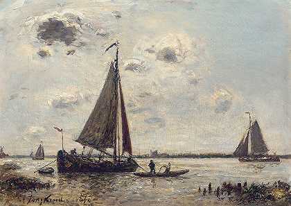 多德雷赫特环境`Environs de Dordrecht (1870) by Johan Barthold Jongkind
