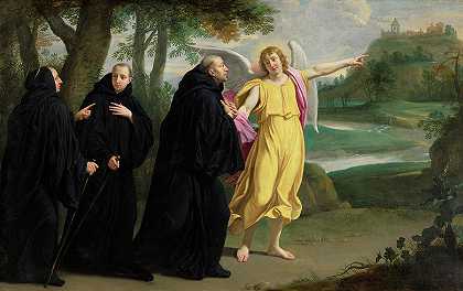 圣本笃一生中的一幕`Scene from the Life of Saint Benedict by Philippe de Champaigne
