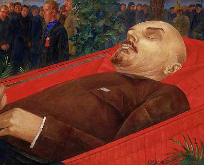 在列宁的棺材旁边`Beside Lenin\’s Coffin by Kuzma Petrov-Vodkin