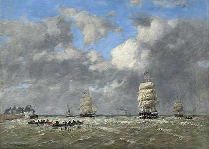 勒阿弗尔`Le Havre (1883) by Eugène Boudin