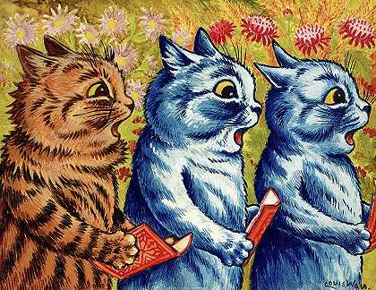 三只猫唱歌，1925-1939`Three Cats Singing, 1925-1939 by Louis Wain