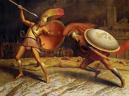 赫克托和阿喀琉斯`Hector and Achilles by Sascha Schneider