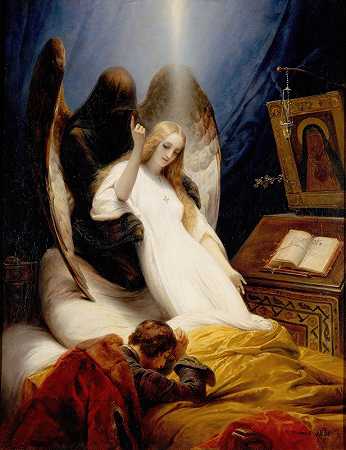 死亡天使`Angel of the Death (1851) by Horace Vernet