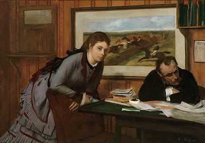 生闷气`Sulking (ca. 1870) by Edgar Degas