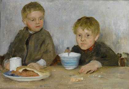 乔治和理查德`Georgie And Richard (1889) by Henry Scott Tuke