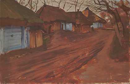 通往村庄的路`Road to the Village (1911) by Włodzimierz Tetmajer