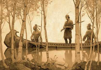 最后一个莫希干人，1919年`The Last of the Mohicans, 1919 by N C Wyeth