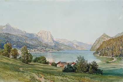 斯泰里亚的格伦德西`Der Grundlsee in der Steiermark (1840) by Thomas Ender