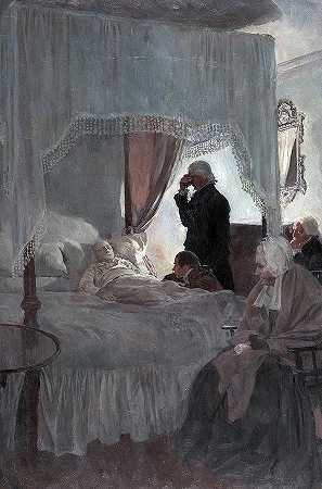 华盛顿之死`Death of Washington by Howard Pyle