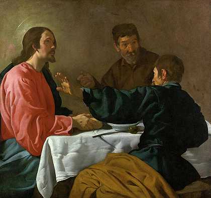 1622年在艾默斯的晚餐`The Supper at Emmaus, 1622 by Diego Velazquez