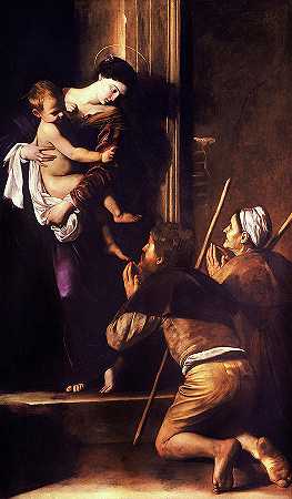 洛雷托的麦当娜，1604年`Madonna of Loreto, 1604 by Caravaggio