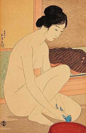 洗完澡后的女人，Yokugo no onna，1915年`Woman after Bath, Yokugo no onna, 1915 by Hashiguchi Goyo