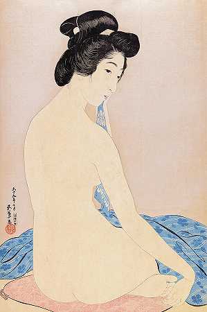 洗澡后的女人，Yokugo no onna，1920年`Woman after Bath, Yokugo no onna, 1920 by Hashiguchi Goyo