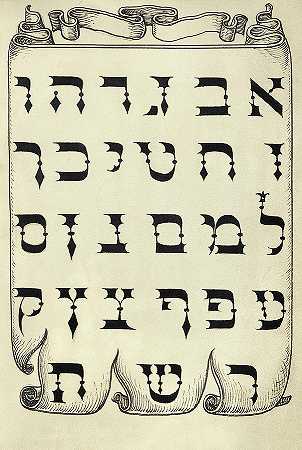 希伯来语字母表`The Hebrew Alphabet by Joris Hoefnagel