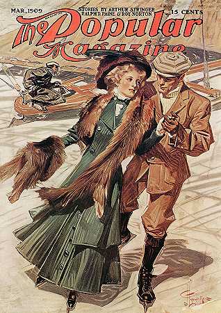 流行杂志封面，1909年`The Popular Magazine cover, 1909 by Joseph Christian Leyendecker