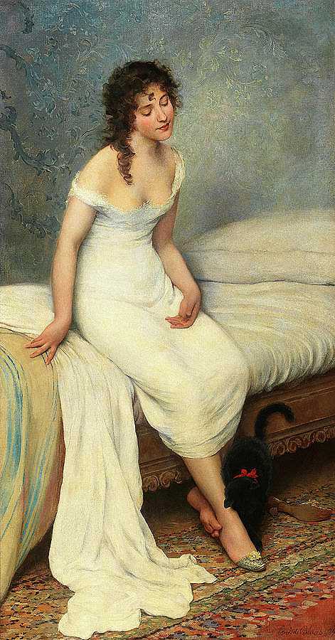 《觉醒》，1893年`The Awakening, 1893 by Eugen von Blaas
