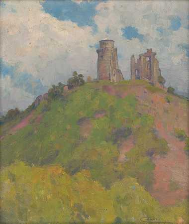 斯兰城堡遗址`The ruins of Slane Castle (1902–1903) by Ľudovít Čordák