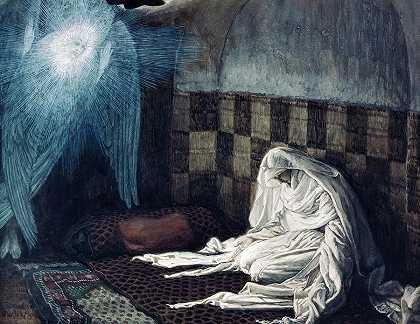 《通告》，1886-1894年`The Annunciation, 1886-1894 by James Tissot