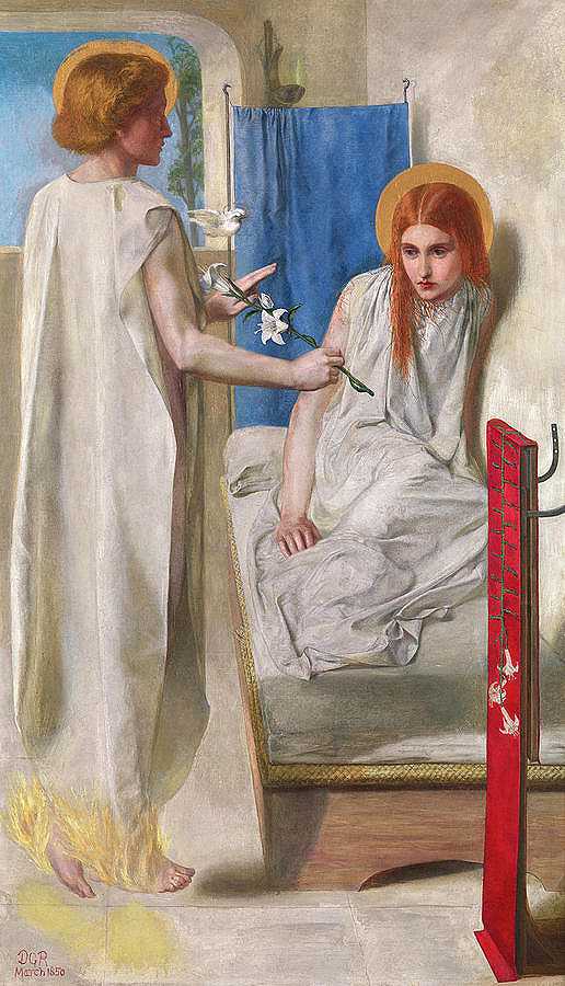 通告`Annunciation by Dante Gabriel Rossetti