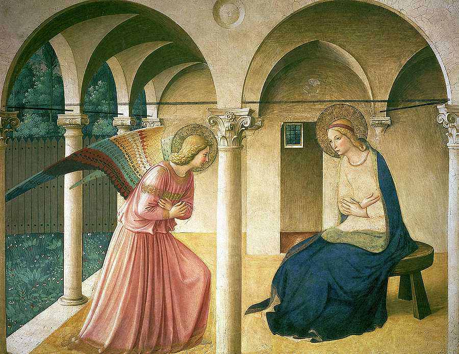 《通告》，1450年`The Annunciation, 1450 by Fra Angelico