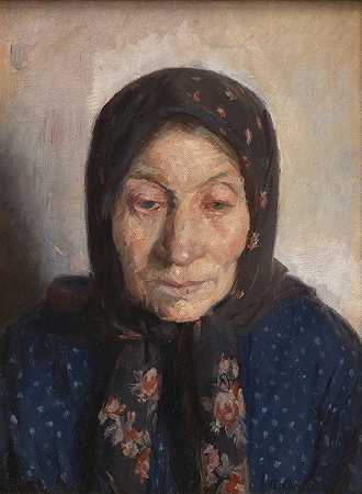 一位老渔夫妻子`An Old Fishermans Wife (1874 – 1912) by Anna Ancher