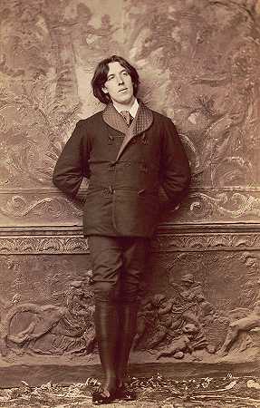 奥斯卡·王尔德，爱尔兰诗人，1882年`Oscar Wilde, Irish poet, Dated 1882 by Napoleon Sarony