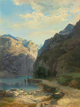 LAxenstrasse（四镇湖）`Laxenstrasse (Lac Des Quatre~Cantons) by Alexandre Calame