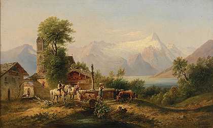 泽尔附近`Bei Zell am See (1878) by Emil Barbarini