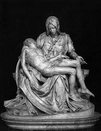 皮埃塔，大理石雕塑`Pieta, Marble Sculpture by Michelangelo