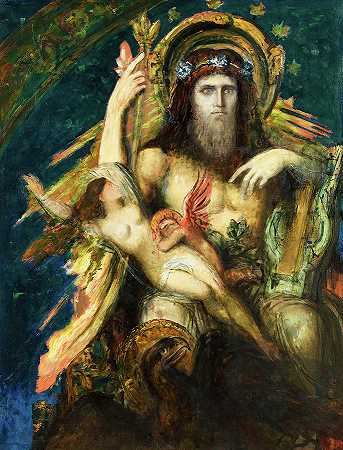 朱庇特和塞梅尔，1826-1898年`Jupiter and Semele, 1826-1898 by Gustave Moreau