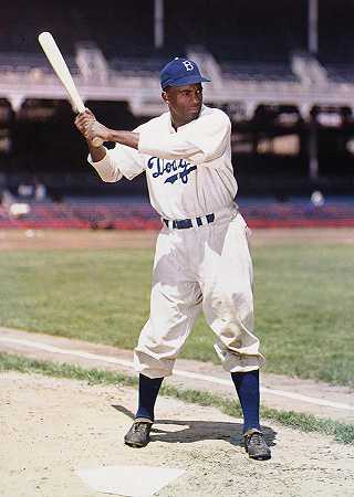 杰基·罗宾逊，布鲁克林道奇队`Jackie Robinson, Brooklyn Dodgers by American Photo
