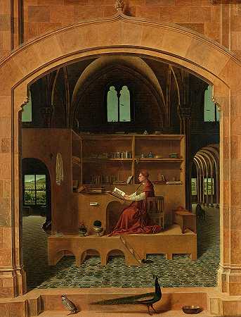 圣杰罗姆在他的书房里，1475年`Saint Jerome in his Study, 1475 by Antonello da Messina