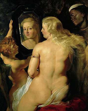 镜子前的维纳斯，1614-1615年`Venus in Front of the Mirror, 1614-1615 by Peter Paul Rubens