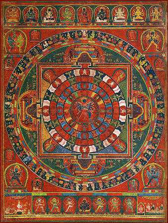 佛教神查克拉桑瓦拉的曼荼罗`Mandala of the Buddhist Deity Chakrasamvara by Unknown