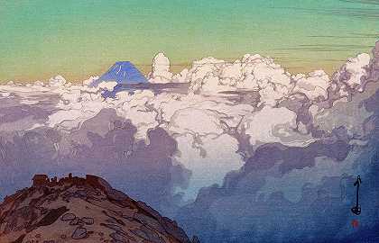 从Komagatake山顶`From the Summit of Komagatake by Yoshida Hiroshi