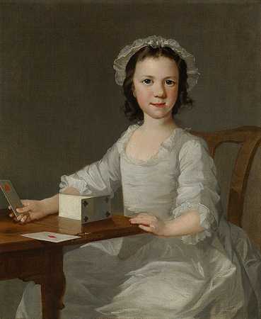 女孩在建纸牌屋`Girl Building a House of Cards (mid~18th century) by Thomas Frye