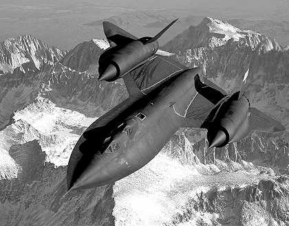 洛克希德SR-71黑鸟，加利福尼亚州内华达山脉`Lockheed SR-71 Blackbird, Sierra Nevada Mountains of California by American School