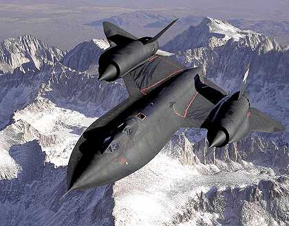 洛克希德SR-71黑鸟，内华达山脉`Lockheed SR-71 Blackbird, Sierra Nevada Mountains by American School
