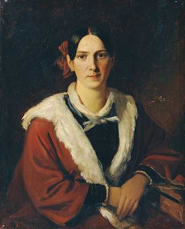 路易斯·冯·施温德，画家莫里茨·冯·施温德的妻子`Luise von Schwind, die Gattin des Malers Moritz von Schwind (1845) by Carl Rahl