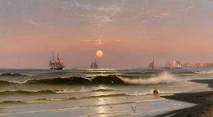 来潮`Incoming Tide (1877) by William Wilson Cowell